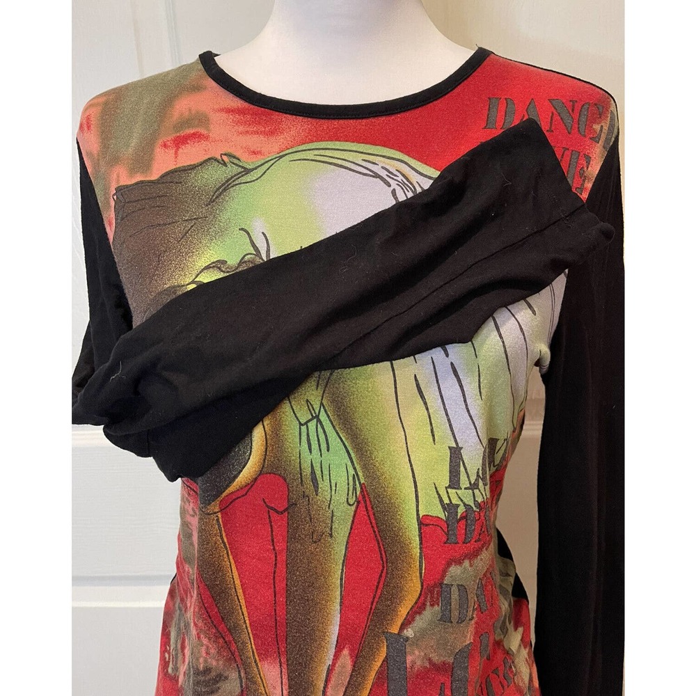ETCETERA Womens Graphic Dancer Shirt Size Medium Unique Colorful 90s Classic - Picture 7 of 9